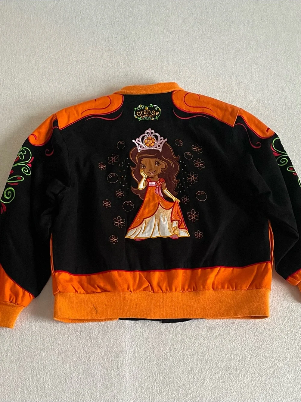 Vintage RR Design Strawberry Shortcake Orange Blossom Kids Racing Jacket XL